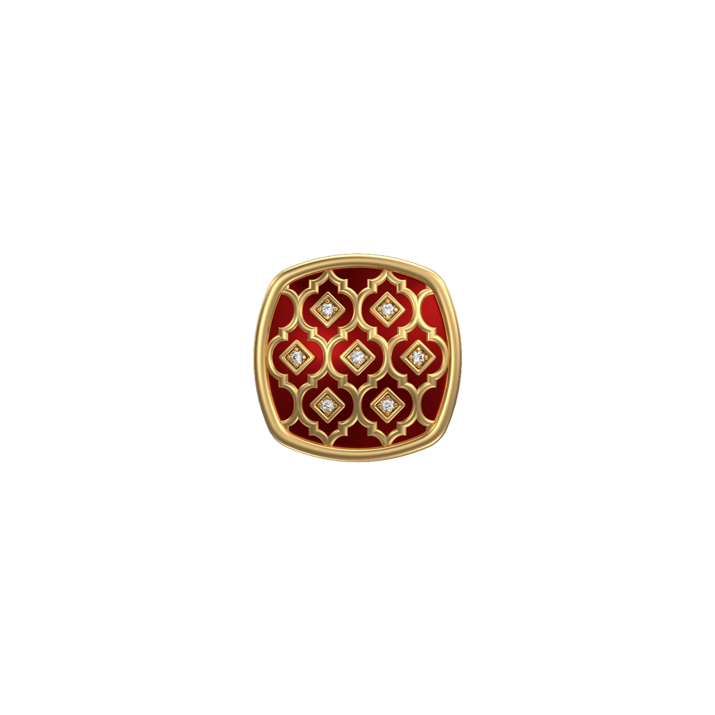 Ornate Luxe, Classic Kurta Button Set with CZ Diamonds, 18kt Gold Plating and Enamel.