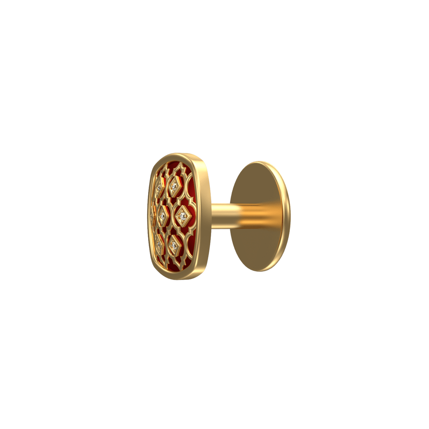 Ornate Luxe, Classic Kurta Button Set with CZ Diamonds, 18kt Gold Plating and Enamel.