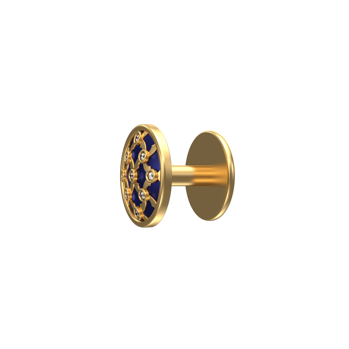 Enchanted Luxe, Classic Kurta Button Set with CZ Diamonds, 18kt Gold Plating and Enamel.