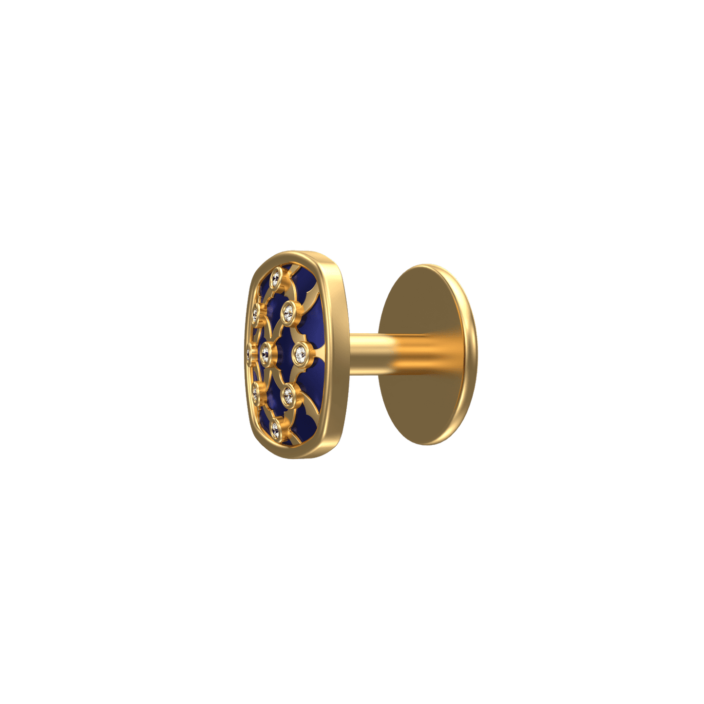 Enchanted Luxe, Classic Kurta Button Set with CZ Diamonds, 18kt Gold Plating and Enamel.