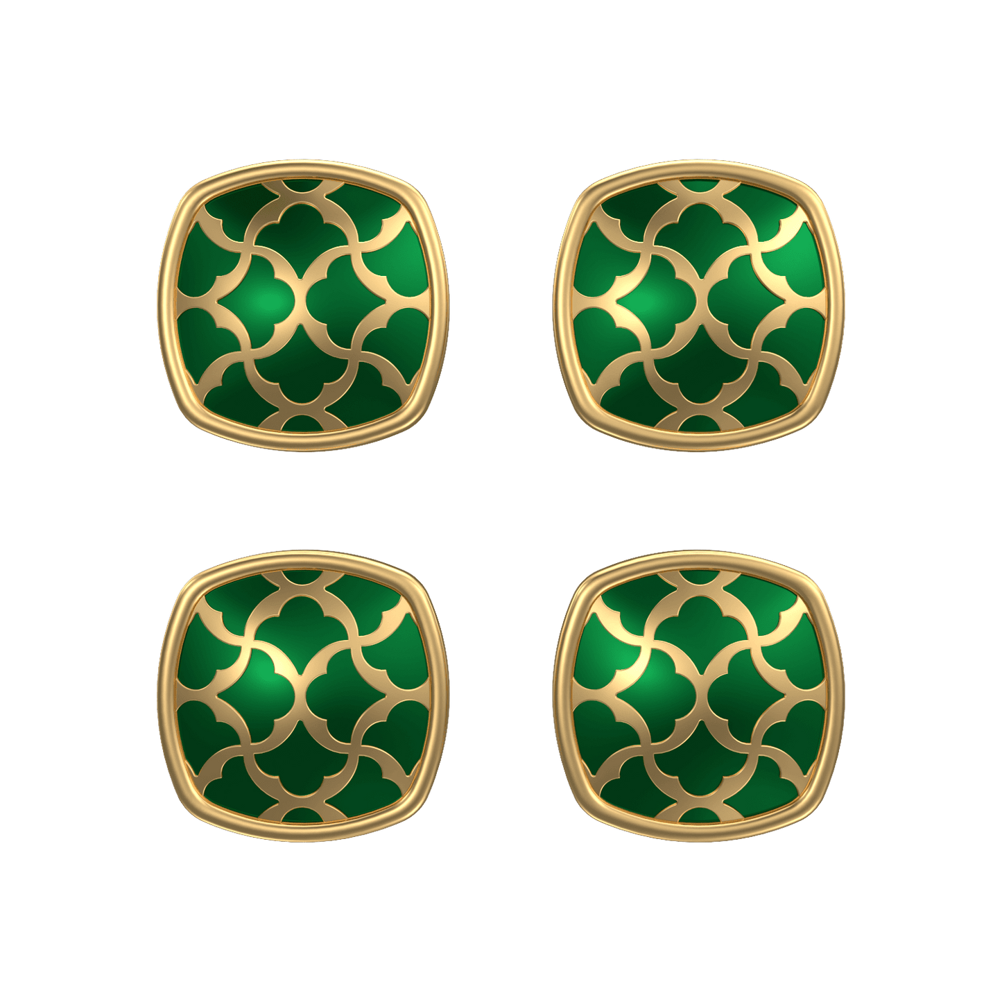 Enchanted, Classic Kurta Button Set with 18kt Gold Plating and Enamel