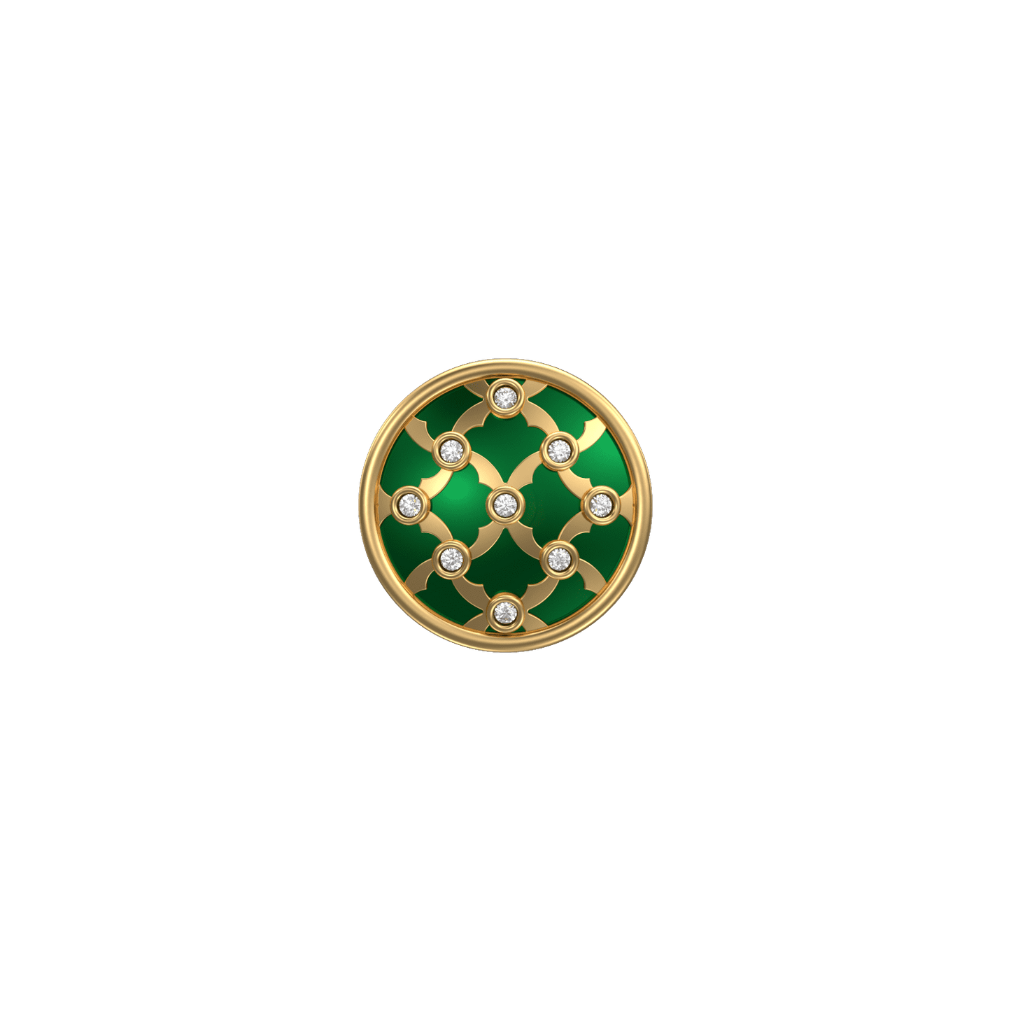 Enchanted Luxe, Classic Kurta Button Set with CZ Diamonds, 18kt Gold Plating and Enamel.