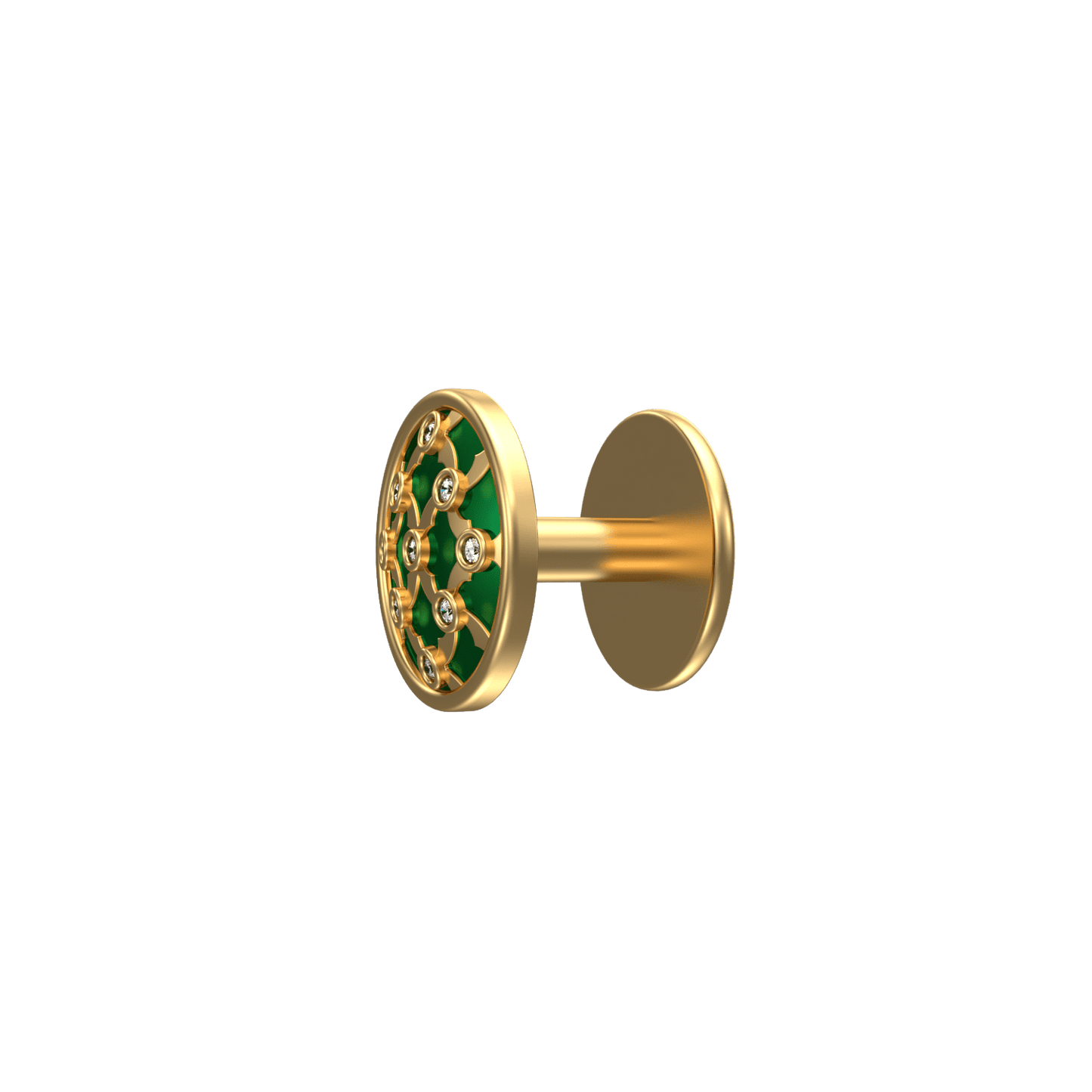 Enchanted Luxe, Classic Kurta Button Set with CZ Diamonds, 18kt Gold Plating and Enamel.