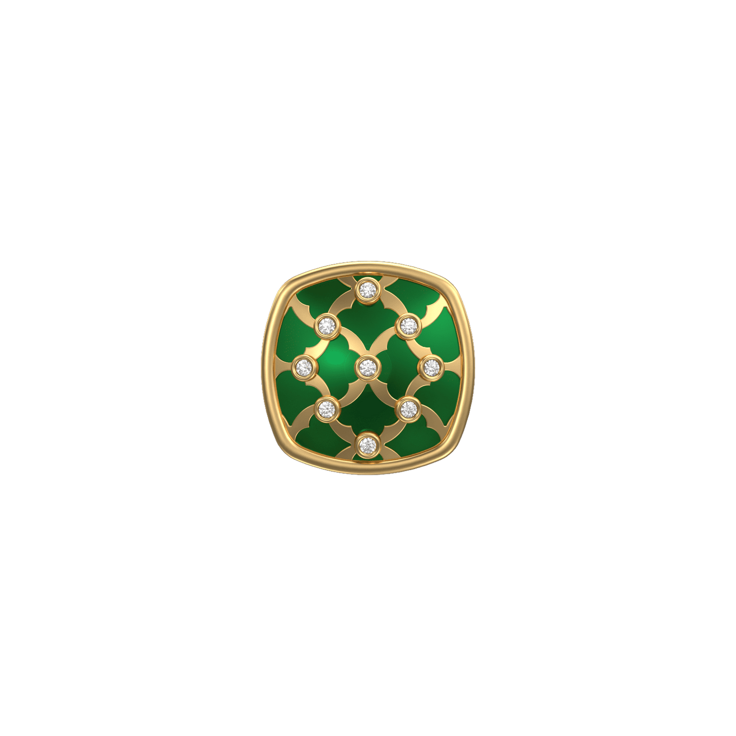 Enchanted Luxe, Classic Kurta Button Set with CZ Diamonds, 18kt Gold Plating and Enamel.