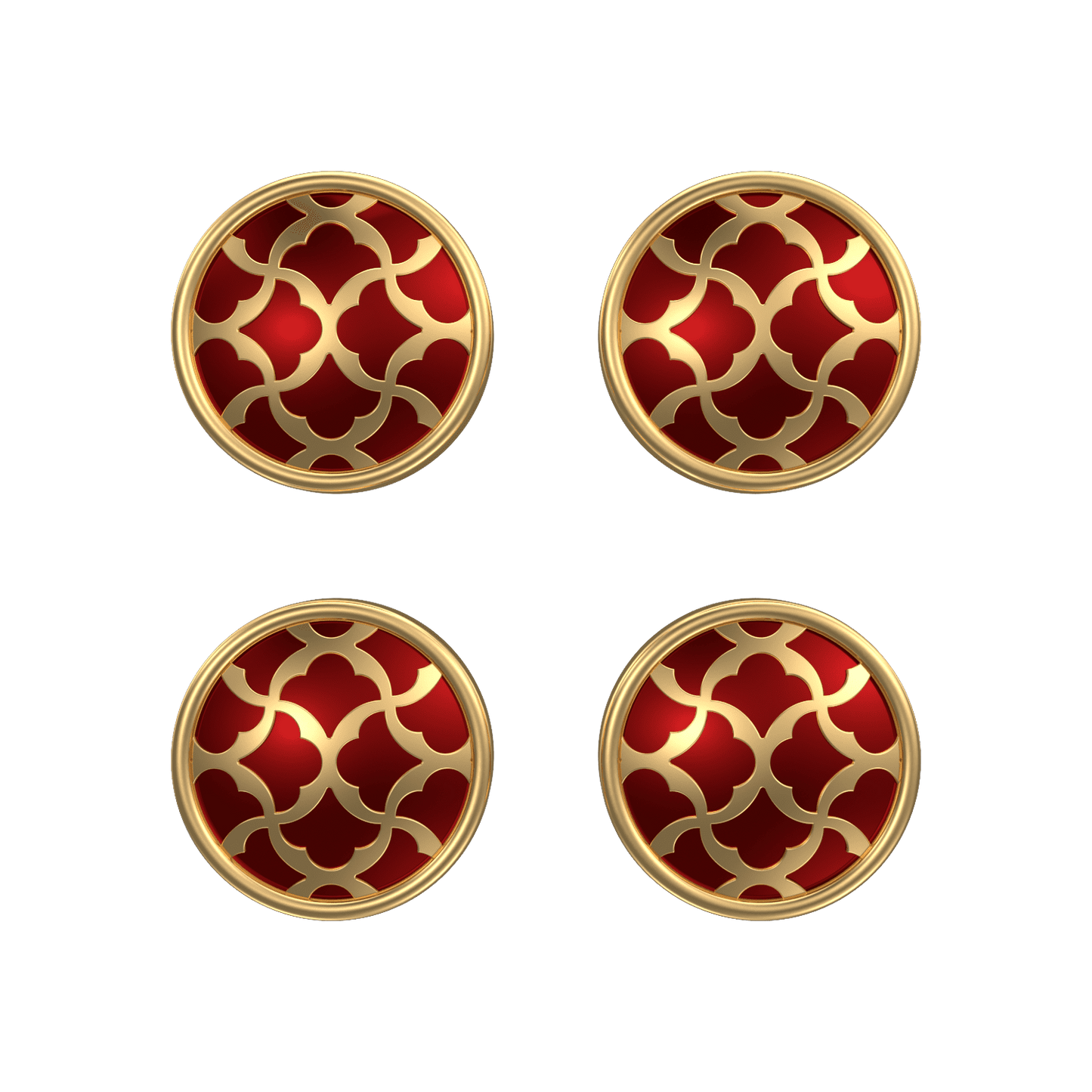 Enchanted, Classic Kurta Button Set with 18kt Gold Plating and Enamel