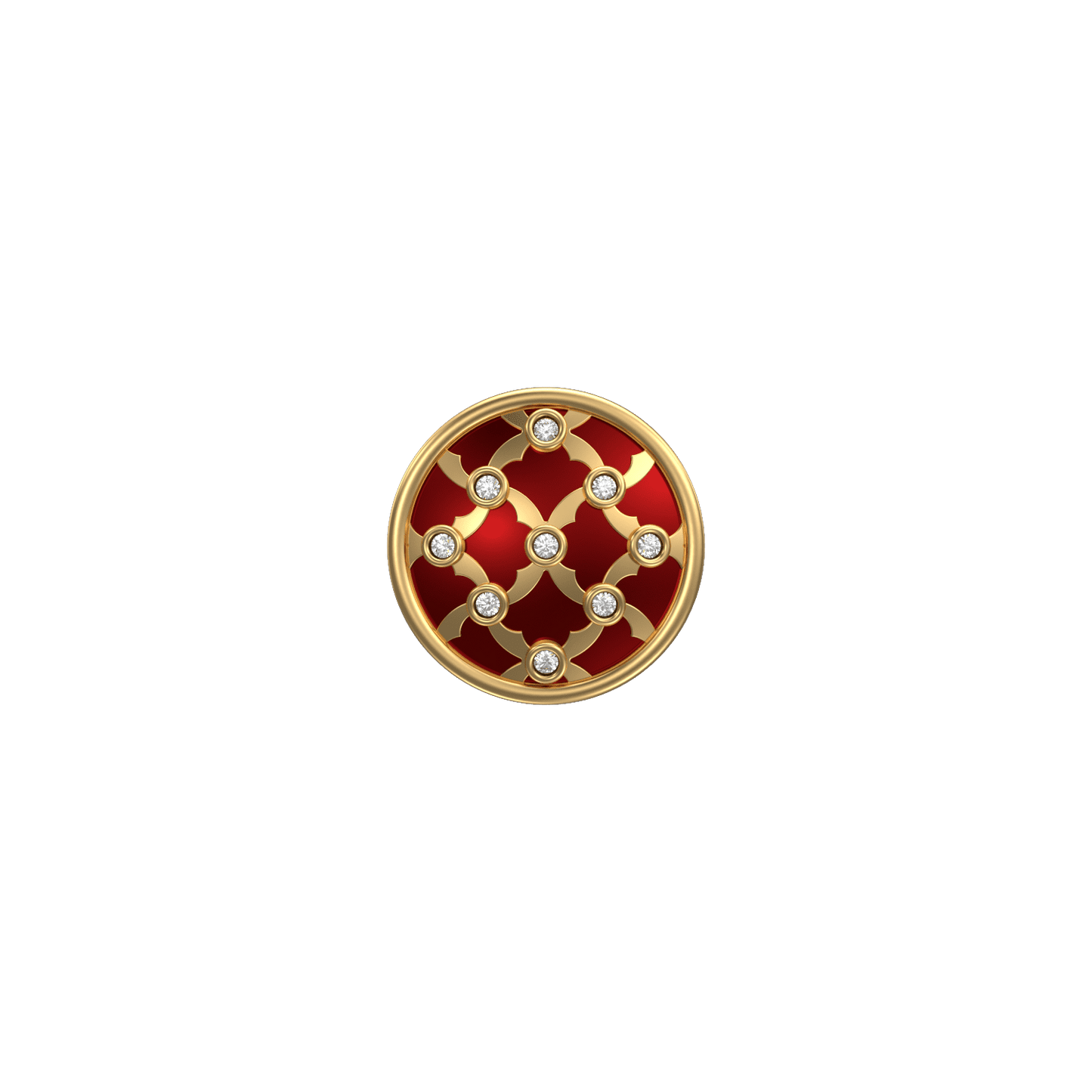 Enchanted Luxe, Classic Kurta Button Set with CZ Diamonds, 18kt Gold Plating and Enamel.
