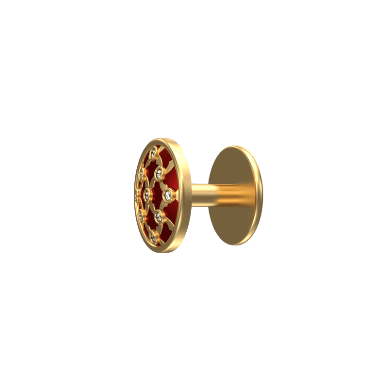 Enchanted Luxe, Classic Kurta Button Set with CZ Diamonds, 18kt Gold Plating and Enamel.