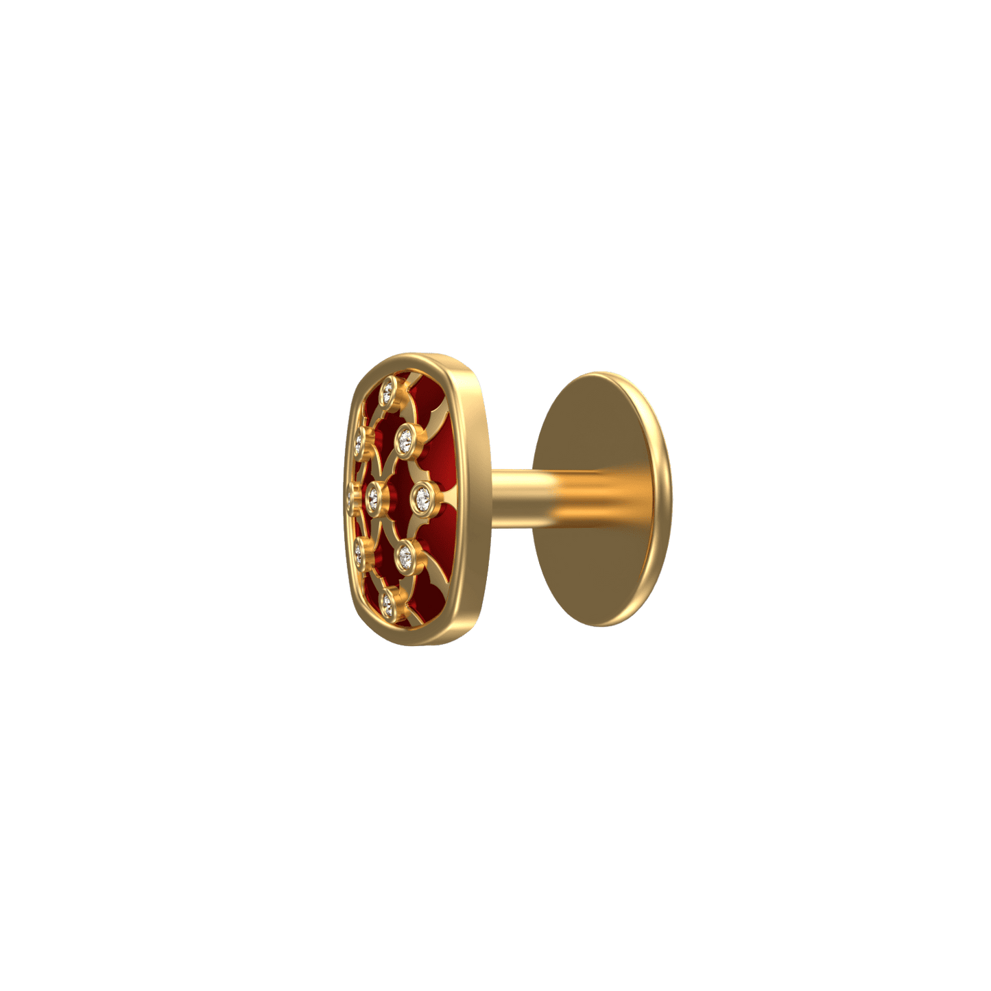 Enchanted Luxe, Classic Kurta Button Set with CZ Diamonds, 18kt Gold Plating and Enamel.
