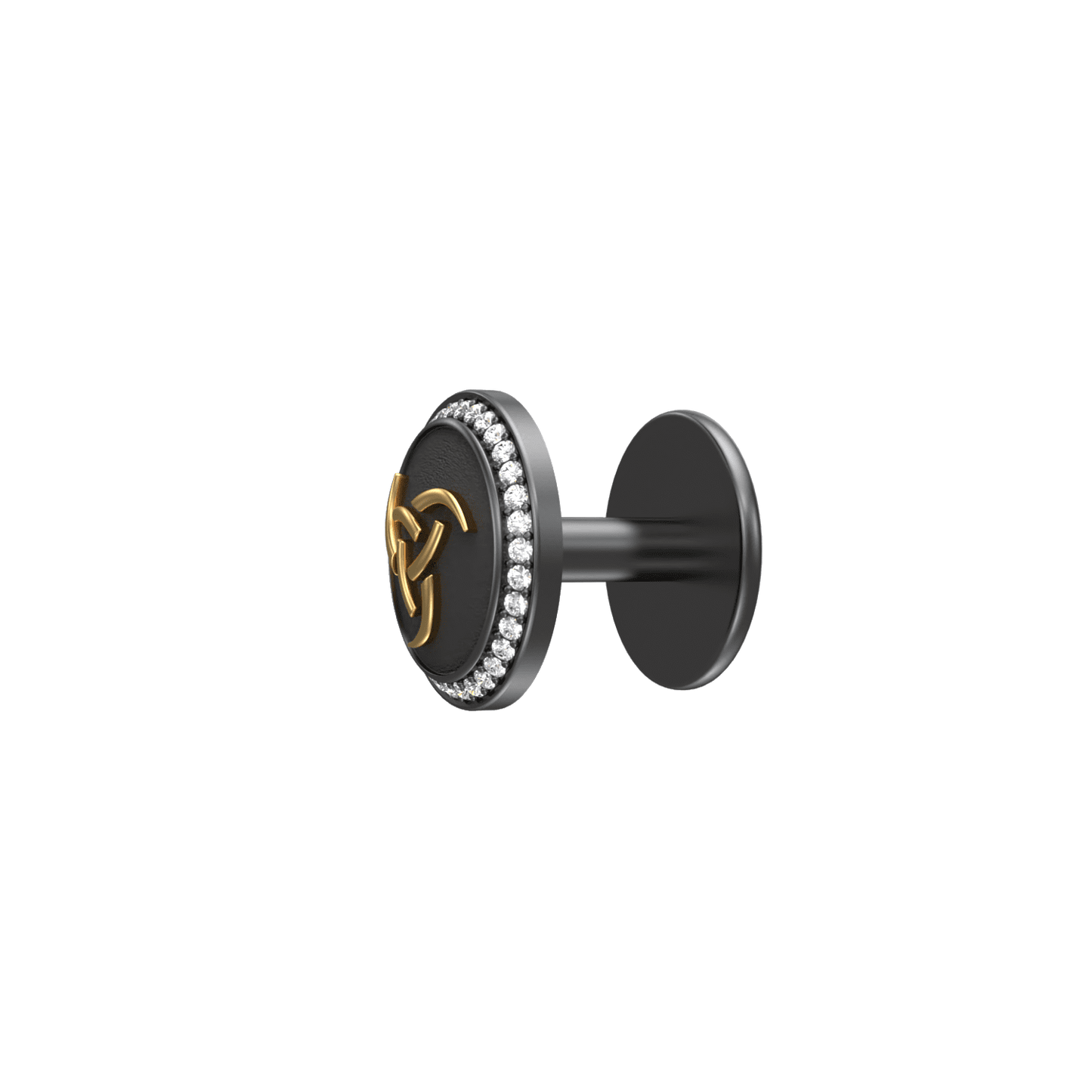 Odin Luxe, Spiritual Kurta Button set with CZ Diamonds, 18kt Gold & Black Reuthenium Plating.