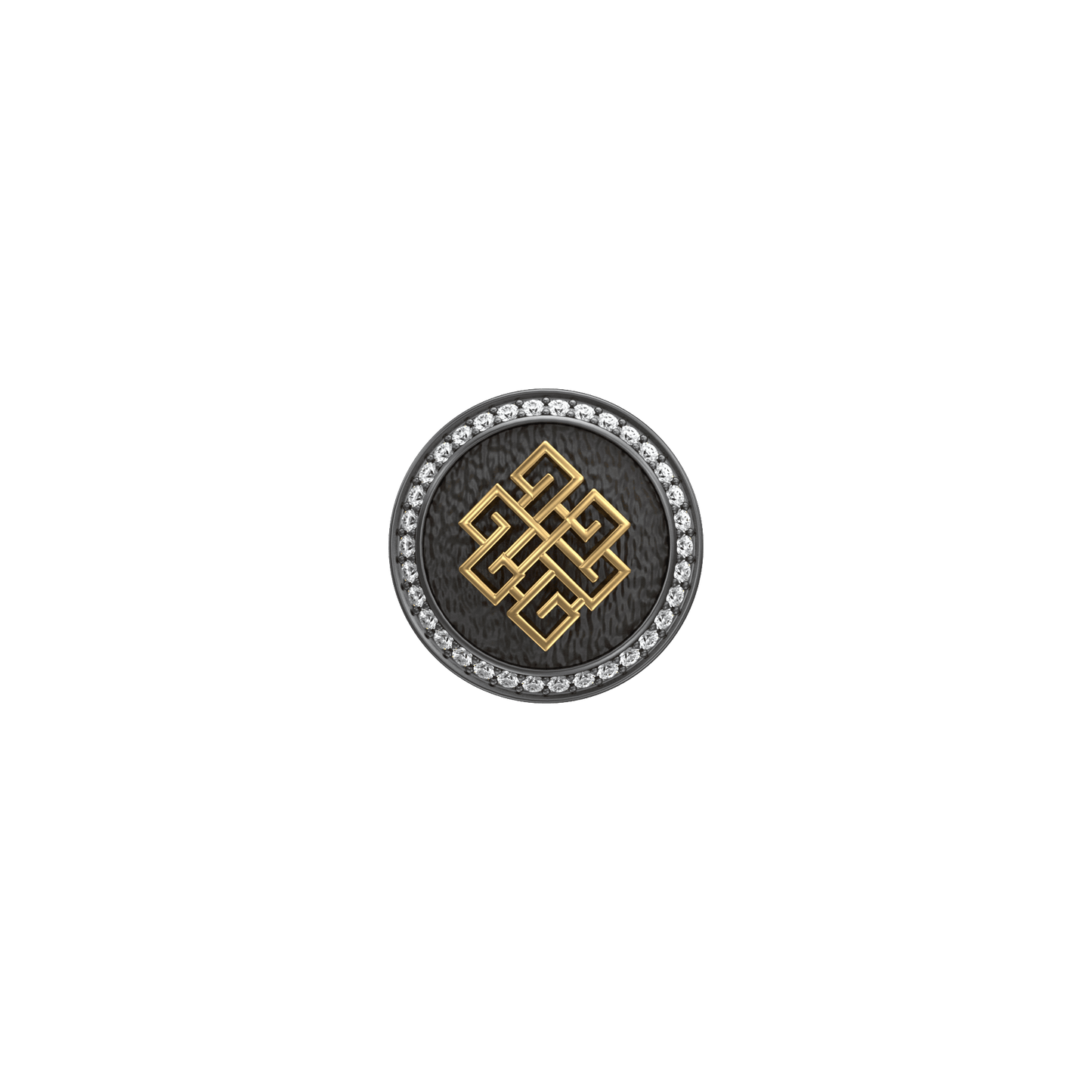 Infinity Luxe, Spiritual Kurta Button set with CZ Diamonds, 18kt Gold & Black Reuthenium Plating.