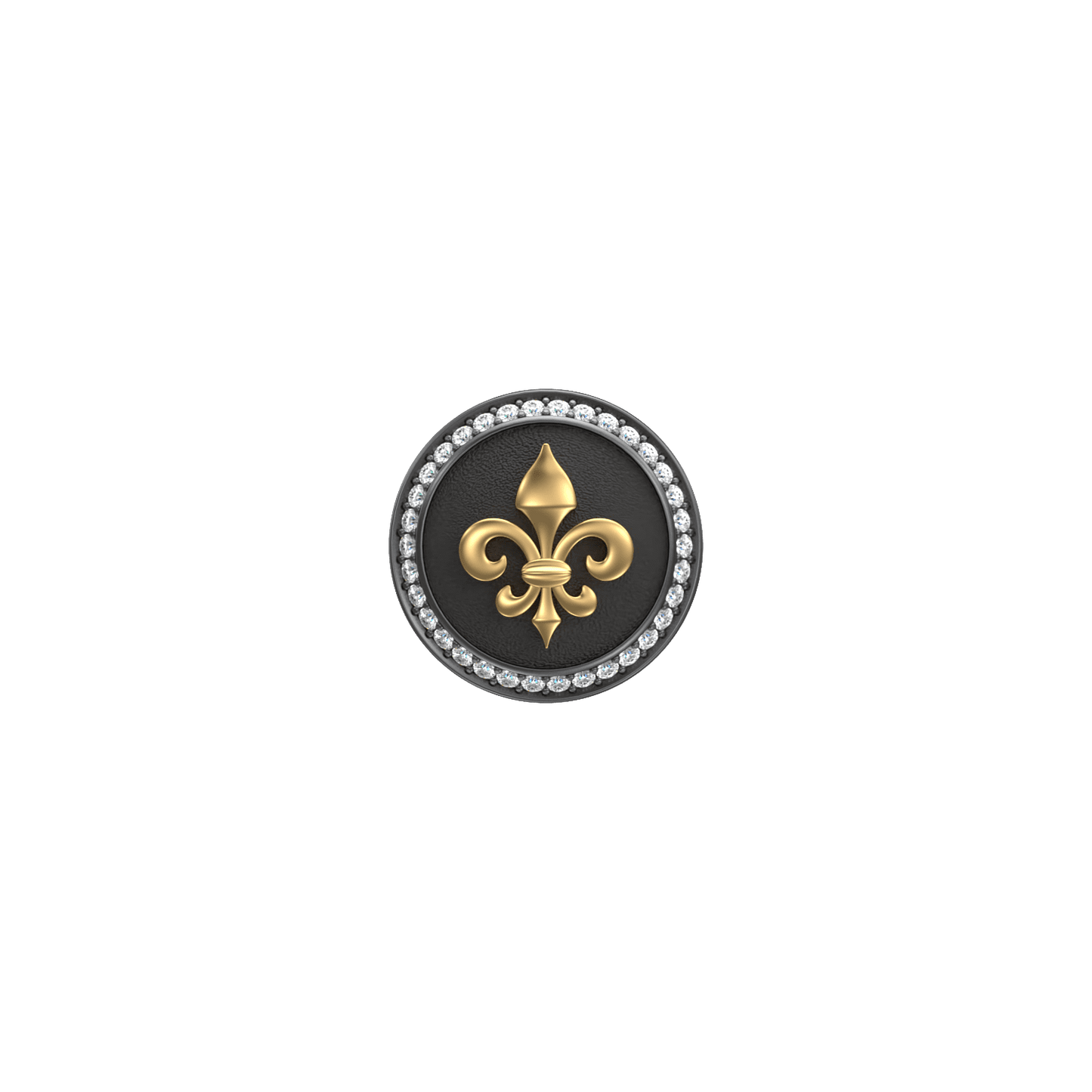 Fleur di lis Luxe, Spiritual Kurta Button set with CZ Diamonds, 18kt Gold & Black Reuthenium Plating.