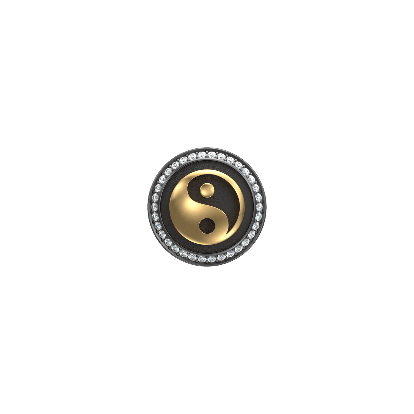 Ying Yang Luxe, Spiritual Kurta Button set with CZ Diamonds, 18kt Gold & Black Reuthenium Plating.