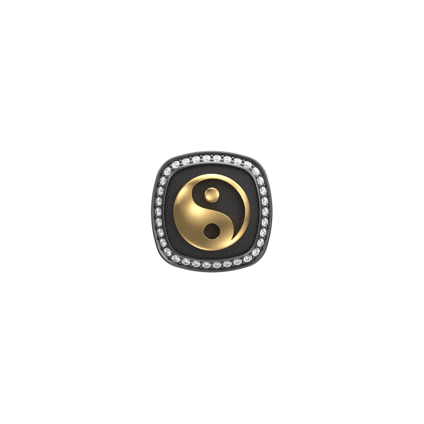 Ying Yang Luxe, Spiritual Kurta Button set with CZ Diamonds, 18kt Gold & Black Reuthenium Plating.
