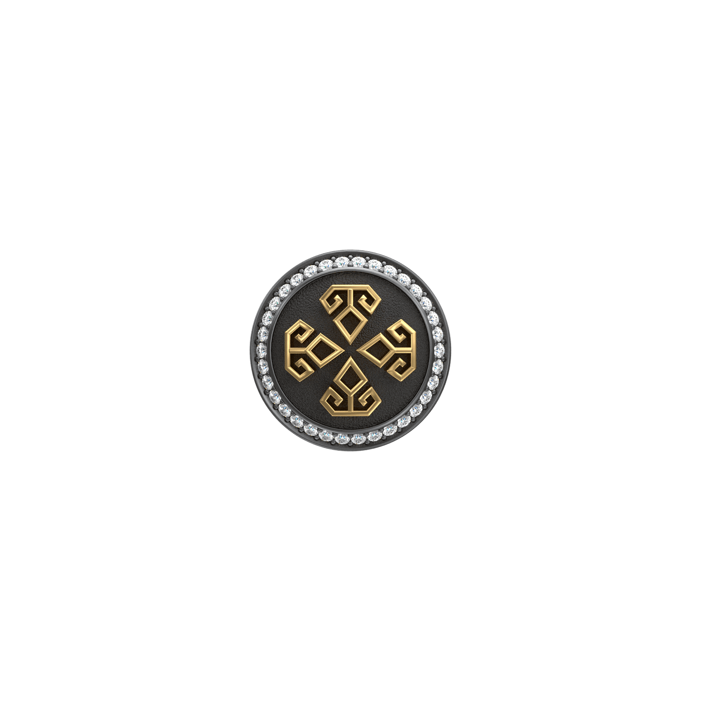 Power Luxe, Spiritual Kurta Button set with CZ Diamonds, 18kt Gold & Black Reuthenium Plating.