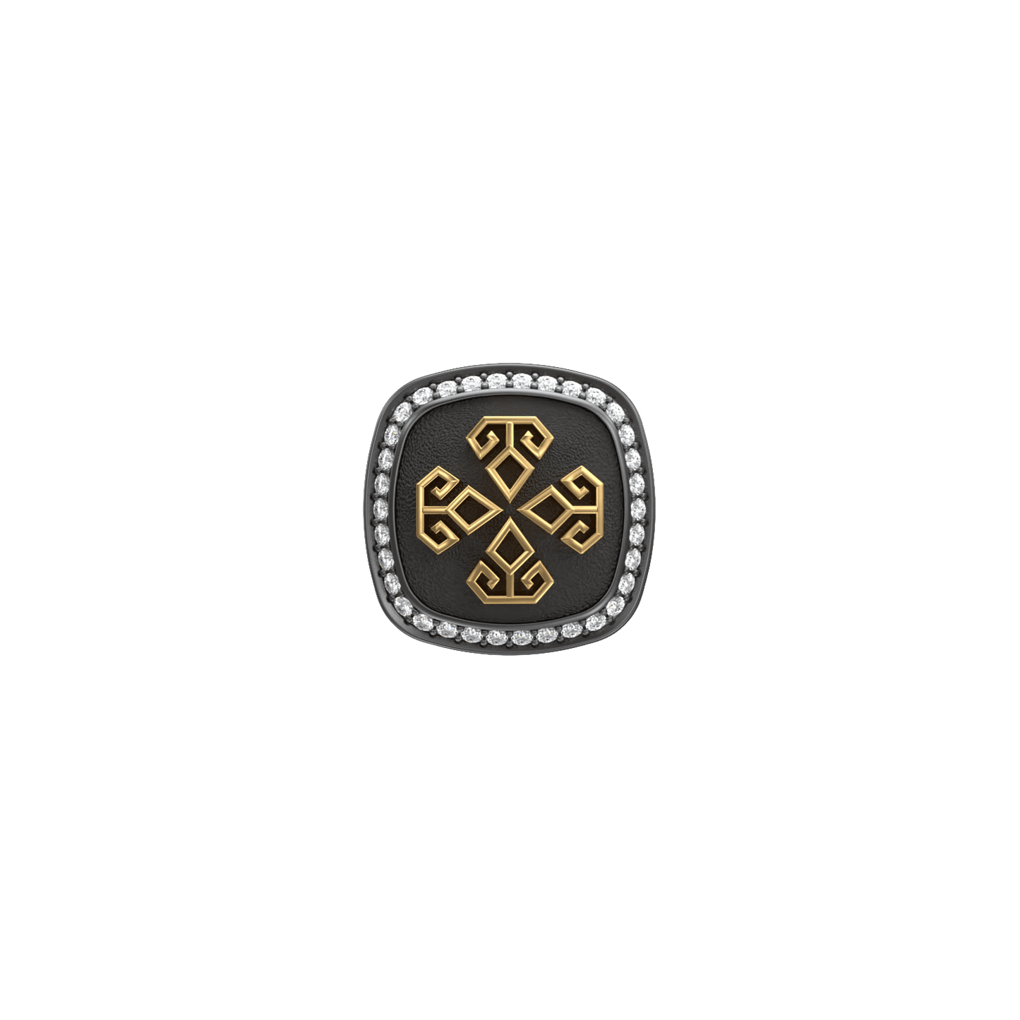 Power Luxe, Spiritual Kurta Button set with CZ Diamonds, 18kt Gold & Black Reuthenium Plating.