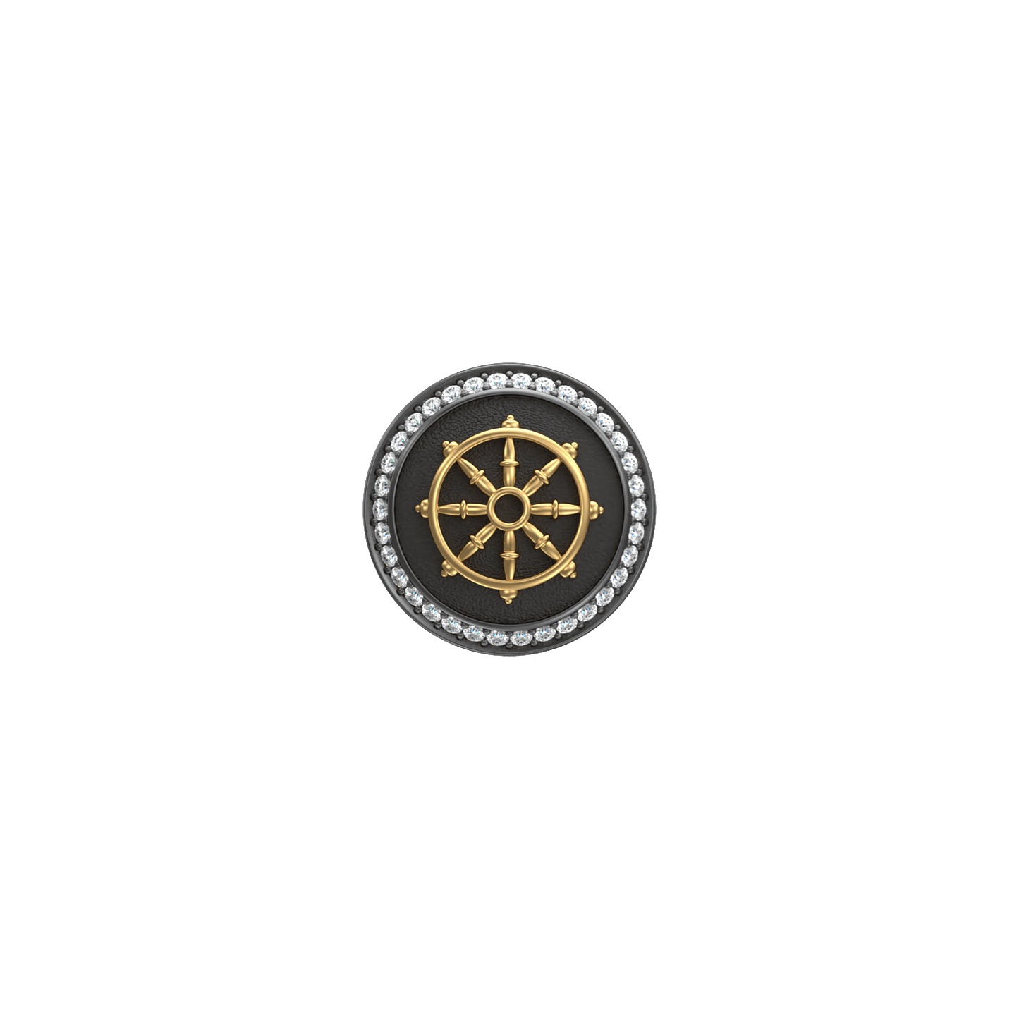 Dharma Luxe, Spiritual Kurta Button set with CZ Diamonds, 18kt Gold & Black Reuthenium Plating.