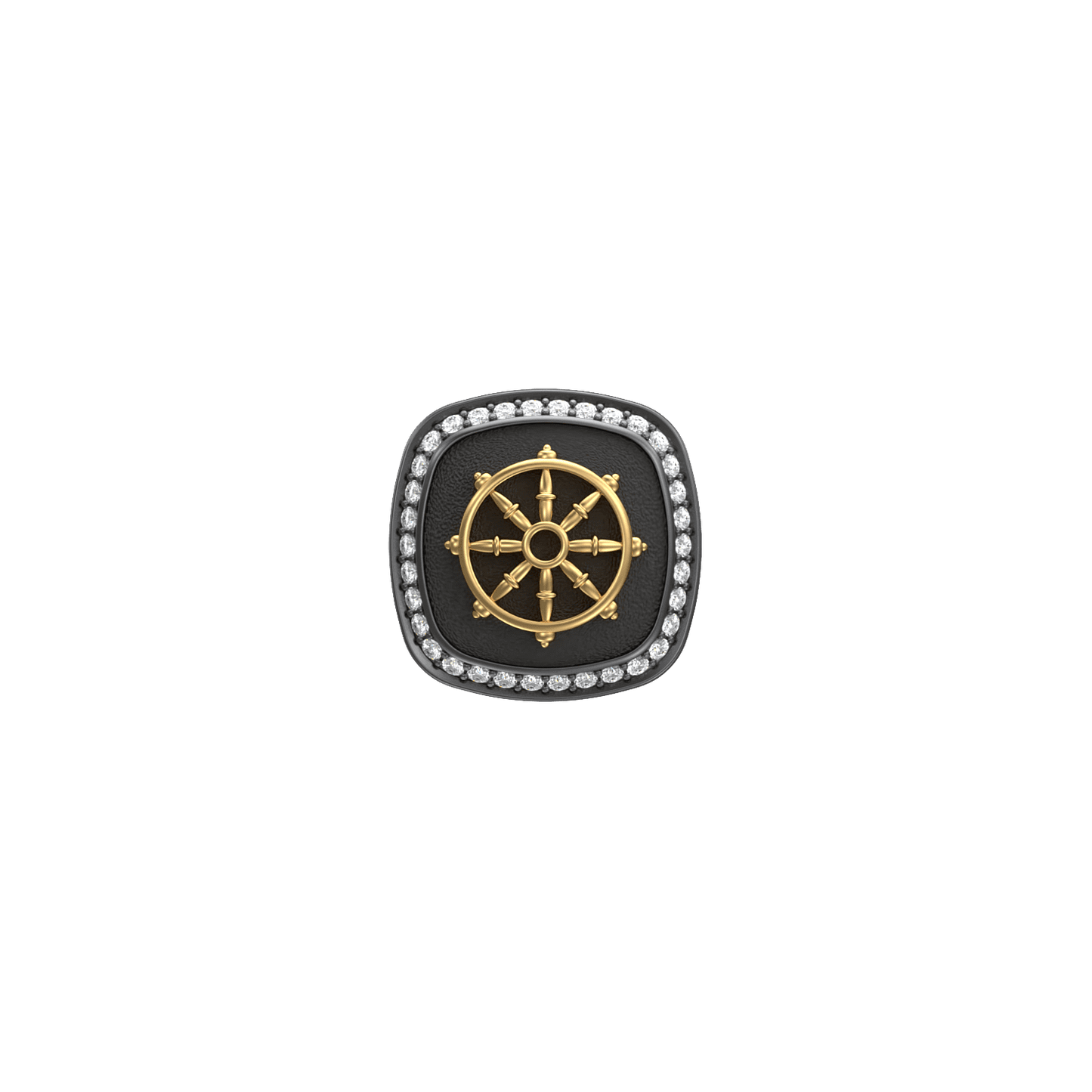 Dharma Luxe, Spiritual Kurta Button set with CZ Diamonds, 18kt Gold & Black Reuthenium Plating.