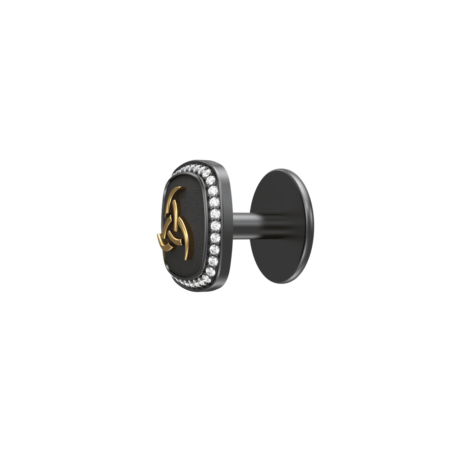 Odin Luxe, Spiritual Kurta Button set with CZ Diamonds, 18kt Gold & Black Reuthenium Plating.