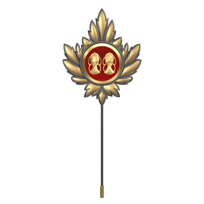 Gemini Zodiac, Maple Constellation Lapel with 18kt Gold & Black Ruthenium Plating and Enamel on Brass.