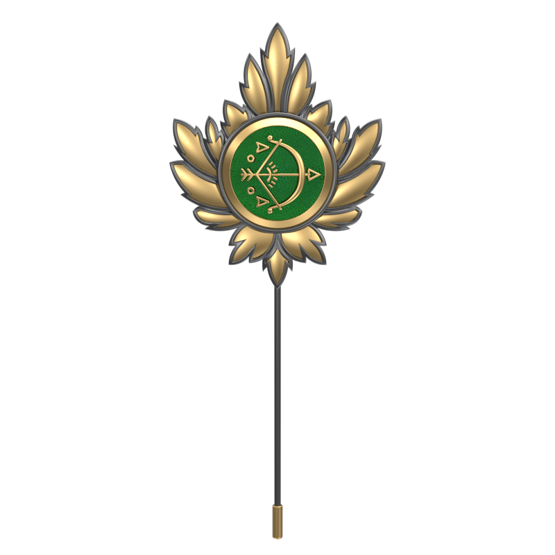 Sagittarius Zodiac, Maple Constellation Lapel with 18kt Gold & Black Ruthenium Plating and Enamel on Brass.