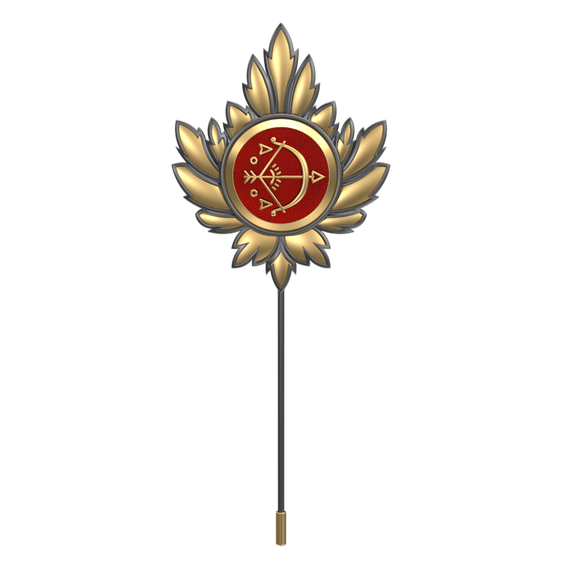 Sagittarius Zodiac, Maple Constellation Lapel with 18kt Gold & Black Ruthenium Plating and Enamel on Brass.