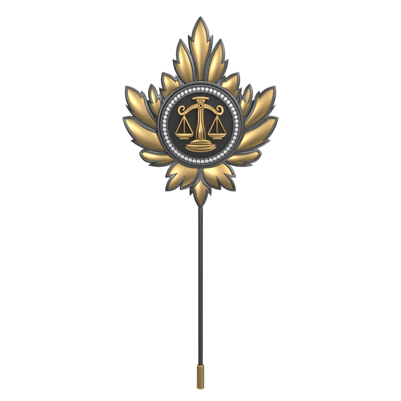 Libra Zodiac Luxe, Maple Constellation Lapel with CZ Diamonds, 18kt Gold & Black Ruthenium Plating on Brass.