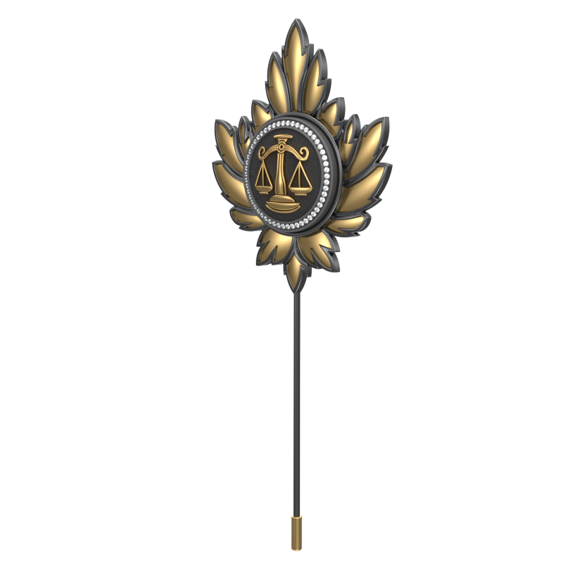Libra Zodiac Luxe, Maple Constellation Lapel with CZ Diamonds, 18kt Gold & Black Ruthenium Plating on Brass.
