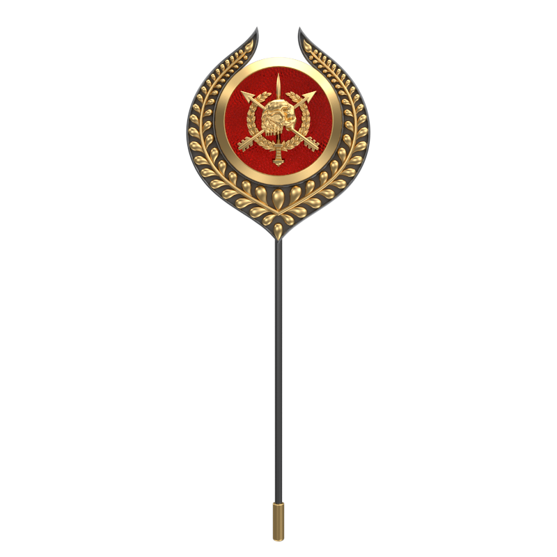 Pirate ,Leaf Edgy Lapel with 18kt Gold & Black Ruthenium Plating and Enamel on Brass.