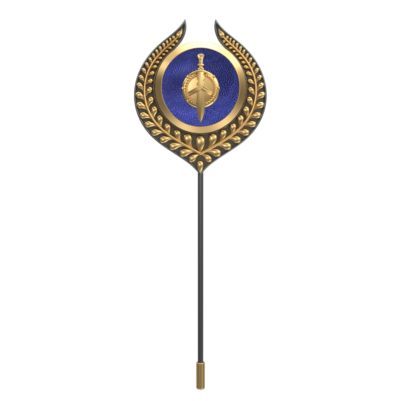 Honour ,Leaf Edgy Lapel with 18kt Gold & Black Ruthenium Plating and Enamel on Brass.