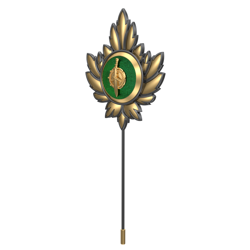 Honour ,Mapel Edgy Lapel with 18kt Gold & Black Ruthenium Plating and Enamel on Brass.