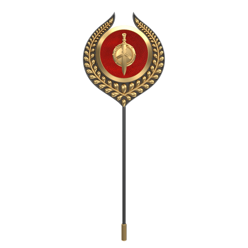 Honour ,Leaf Edgy Lapel with 18kt Gold & Black Ruthenium Plating and Enamel on Brass.