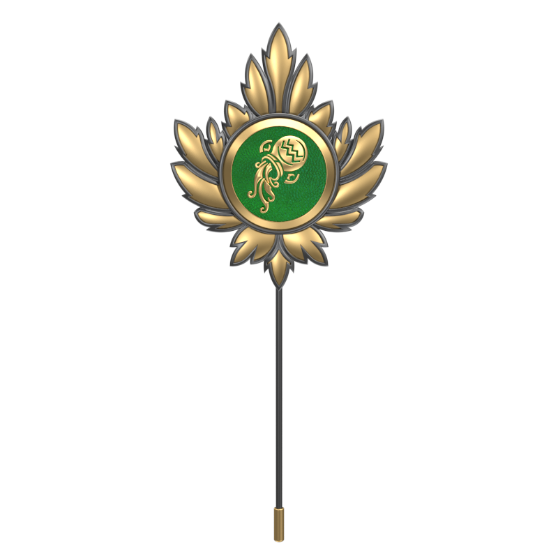 Aquarius Zodiac, Maple Constellation Lapel with 18kt Gold & Black Ruthenium Plating and Enamel on Brass.