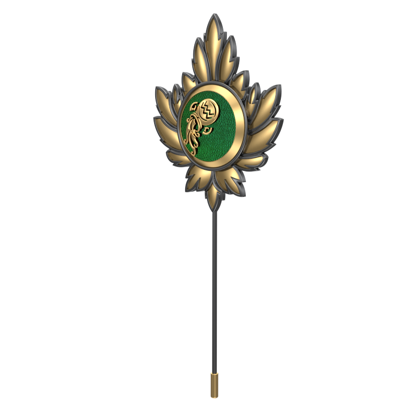 Aquarius Zodiac, Maple Constellation Lapel with 18kt Gold & Black Ruthenium Plating and Enamel on Brass.