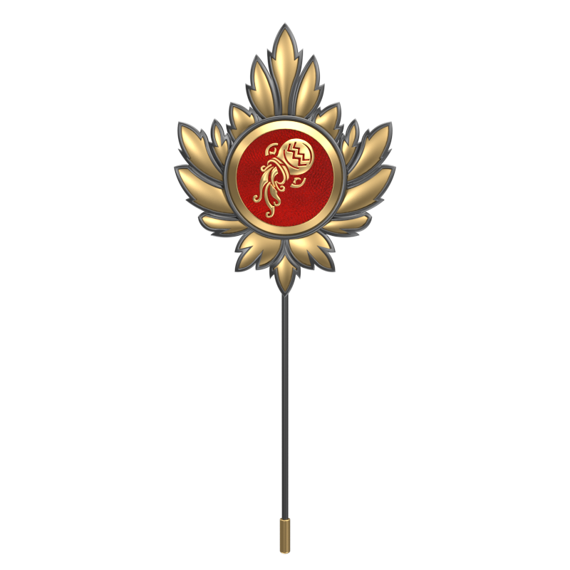Aquarius Zodiac, Maple Constellation Lapel with 18kt Gold & Black Ruthenium Plating and Enamel on Brass.