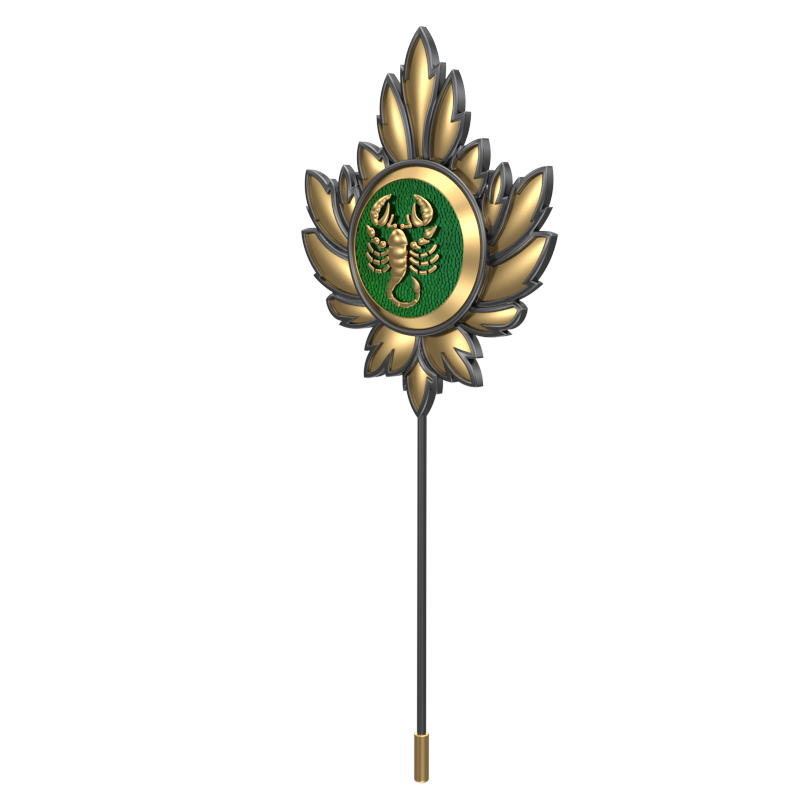 Scorpio Zodiac, Maple Constellation Lapel with 18kt Gold & Black Ruthenium Plating and Enamel on Brass.