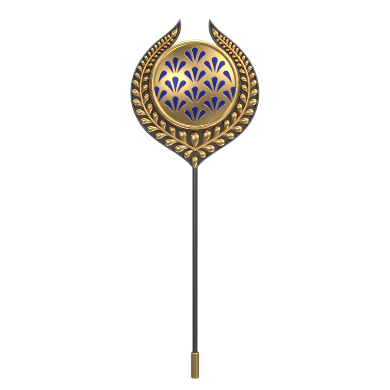 Bloom , Leaf Classic Lapel with 18kt Gold & Black Ruthenium Plating and Enamel on Brass.