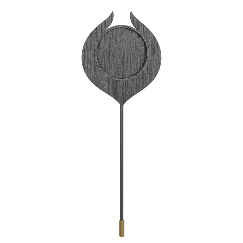 Bloom Luxe, Leaf Classic Lapel with CZ Diamonds, 18kt Gold & Black Ruthenium Plating and Enamel on Brass.