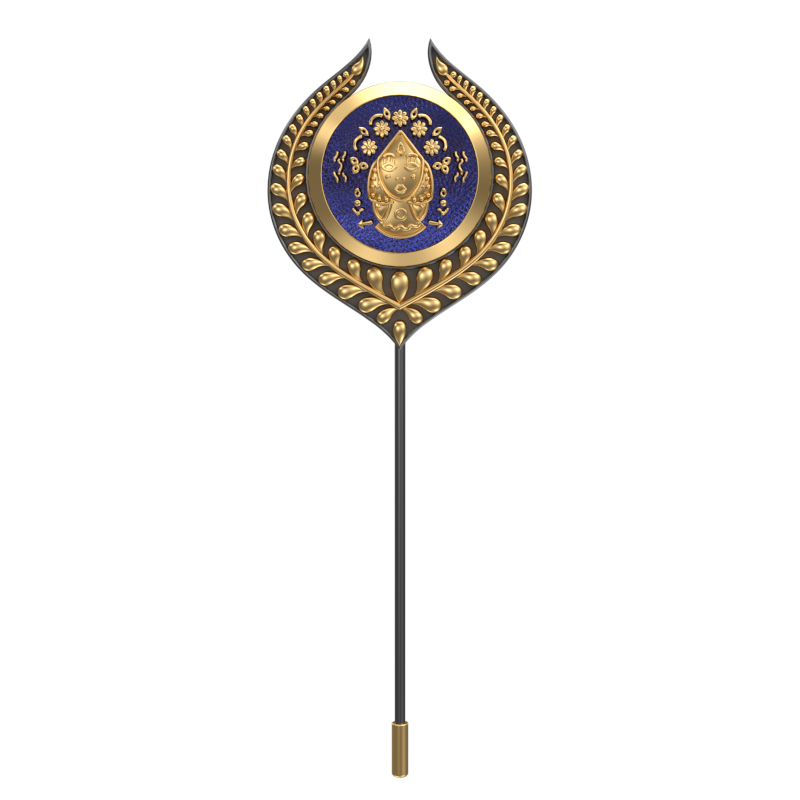 Virgo Zodiac, Leaf Constellation Lapel with 18kt Gold & Black Ruthenium Plating and Enamel on Brass.