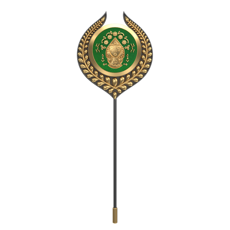 Virgo Zodiac, Leaf Constellation Lapel with 18kt Gold & Black Ruthenium Plating and Enamel on Brass.