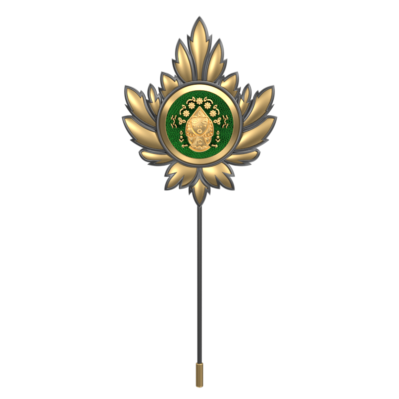 Virgo Zodiac, Maple Constellation Lapel with 18kt Gold & Black Ruthenium Plating and Enamel on Brass.