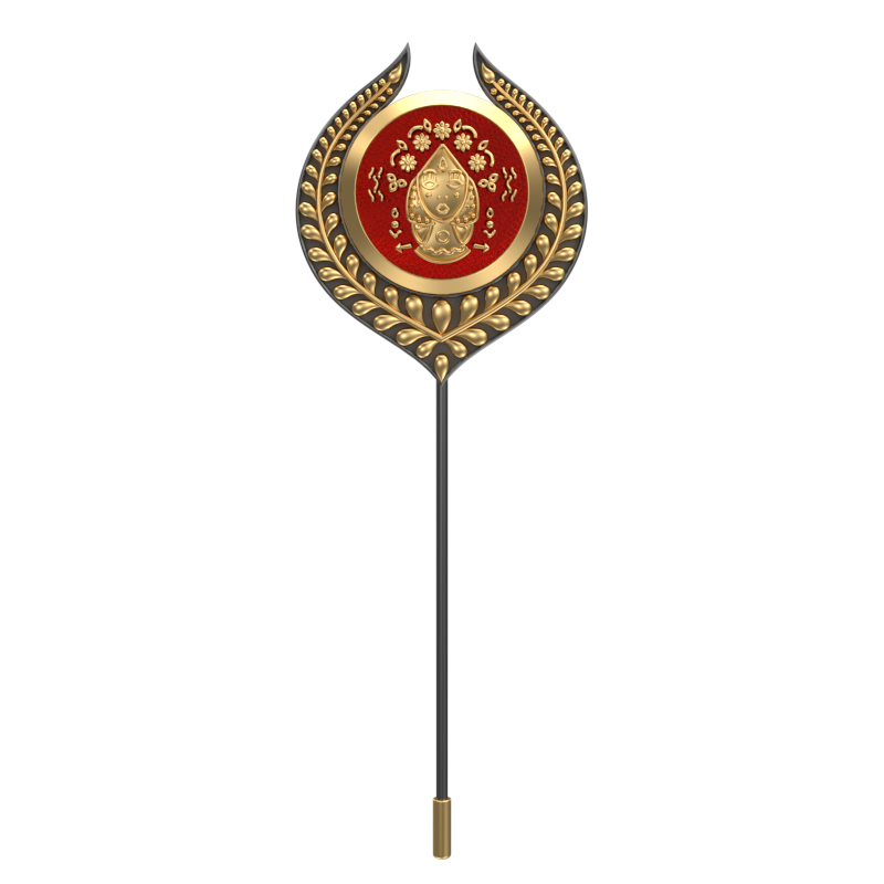 Virgo Zodiac, Leaf Constellation Lapel with 18kt Gold & Black Ruthenium Plating and Enamel on Brass.