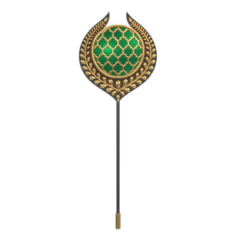 Ornate , Leaf Classic Lapel with 18kt Gold & Black Ruthenium Plating and Enamel on Brass.