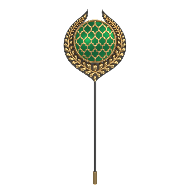 Ornate , Leaf Classic Lapel with 18kt Gold & Black Ruthenium Plating and Enamel on Brass.