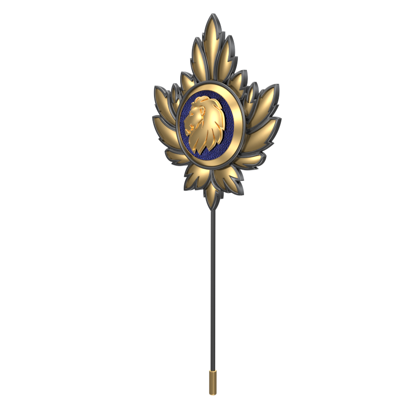 Leo Zodiac, Maple Constellation Lapel with 18kt Gold & Black Ruthenium Plating and Enamel on Brass.