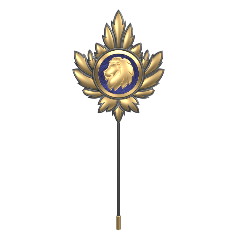 Leo Zodiac, Maple Constellation Lapel with 18kt Gold & Black Ruthenium Plating and Enamel on Brass.