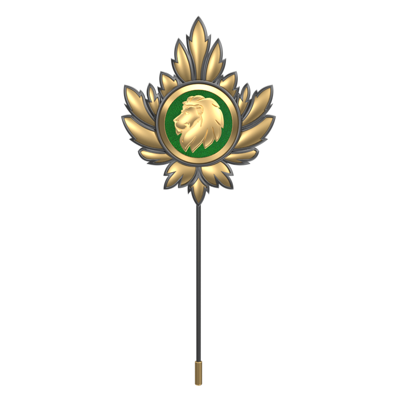 Leo Zodiac, Maple Constellation Lapel with 18kt Gold & Black Ruthenium Plating and Enamel on Brass.