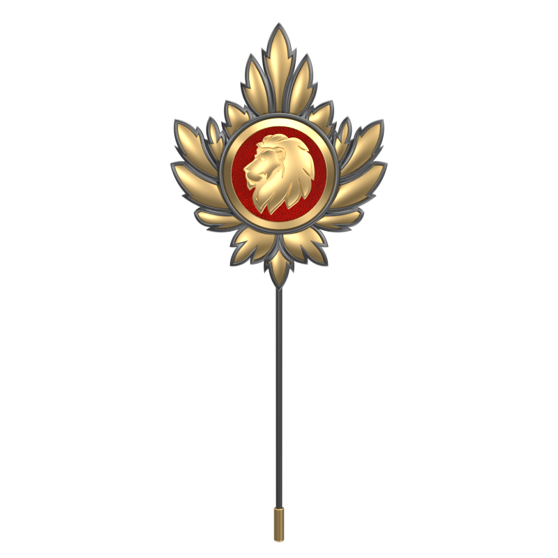 Leo Zodiac, Maple Constellation Lapel with 18kt Gold & Black Ruthenium Plating and Enamel on Brass.
