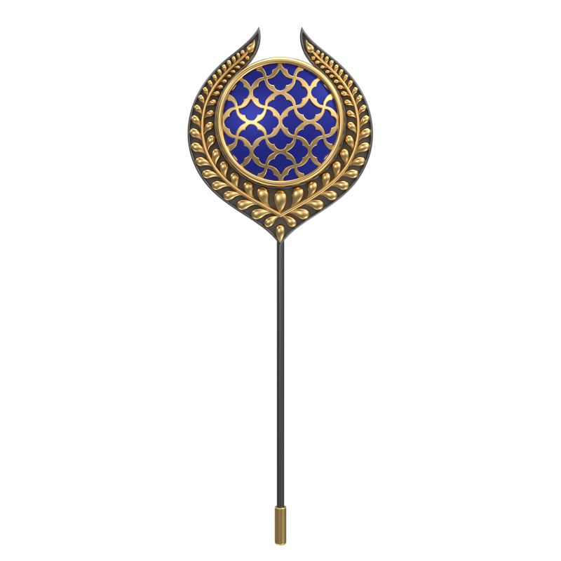 Enchanted , Leaf Classic Lapel with 18kt Gold & Black Ruthenium Plating and Enamel on Brass.