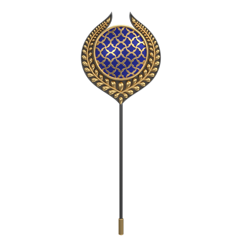 Enchanted , Leaf Classic Lapel with 18kt Gold & Black Ruthenium Plating and Enamel on Brass.