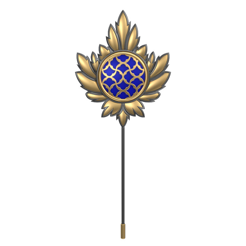 Enchanted , Maple Classic Lapel with 18kt Gold & Black Ruthenium Plating and Enamel on Brass.